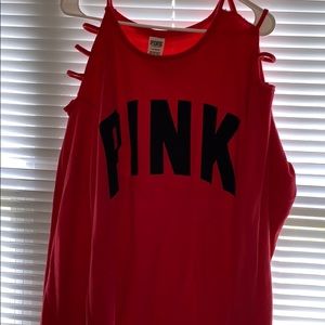 Pink ladder shoulder sweatshirt